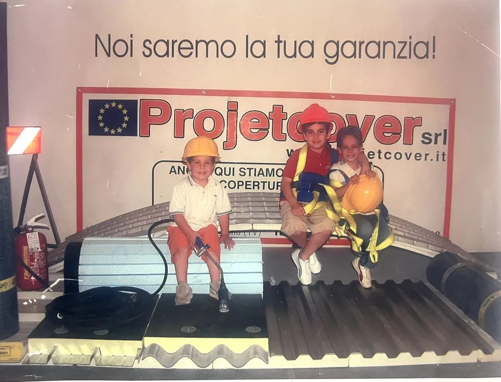 I figli della famiglia Zanin nei primi anni di attività dell'impresa
